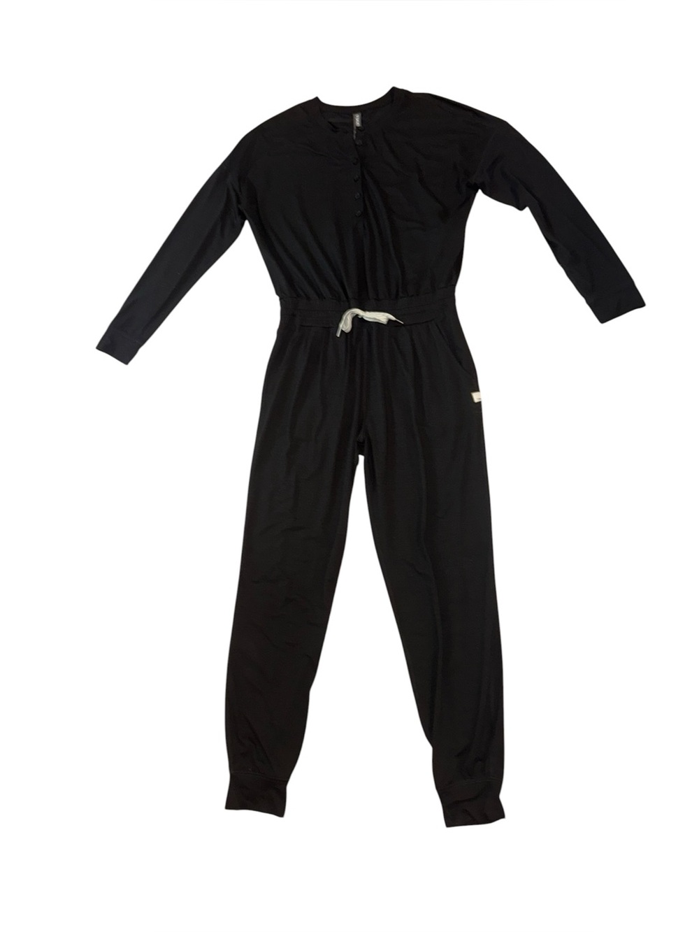 VUORI Lux black Hunley Long Sleeve Slouchy Jersey Knit Lounge Wear jumpsuit - Picture 3 of 7